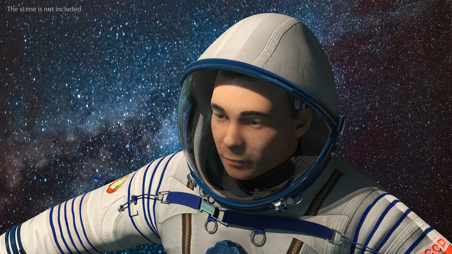 3D Astronaut Wears a Russian Sokol Suit KV2 Rigged for Maya
