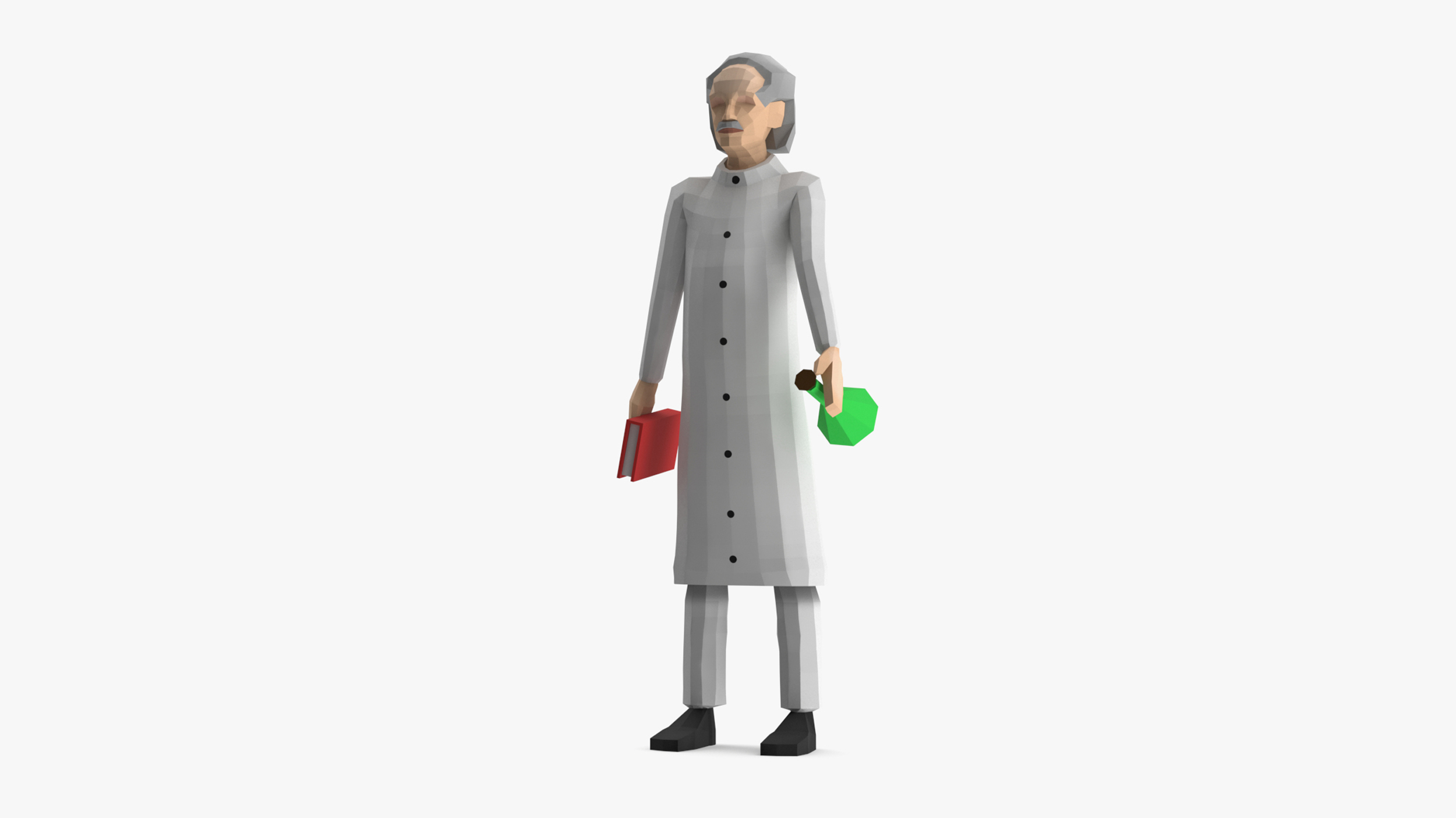 Scientist Low Poly Rigged for Cinema 4D 3D model