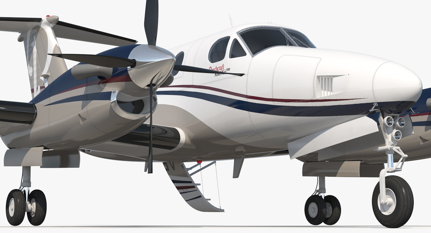3D Civil Utility Aircraft Beechcraft Super King Air 250EP Rigged