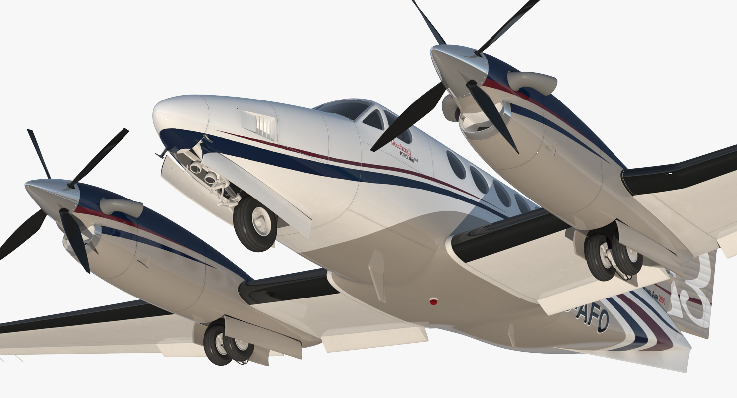 3D Civil Utility Aircraft Beechcraft Super King Air 250EP Rigged