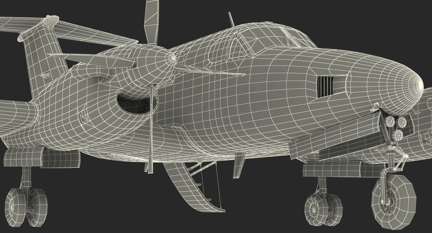 3D Civil Utility Aircraft Beechcraft Super King Air 250EP Rigged