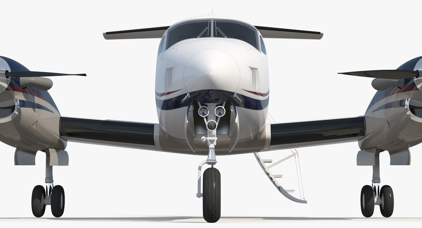 3D Civil Utility Aircraft Beechcraft Super King Air 250EP Rigged