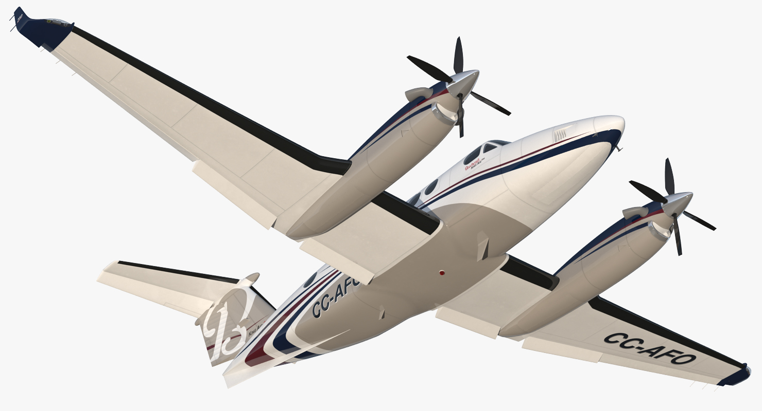 3D Civil Utility Aircraft Beechcraft Super King Air 250EP Rigged