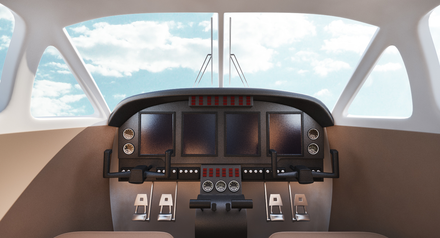 3D Civil Utility Aircraft Beechcraft Super King Air 250EP Rigged