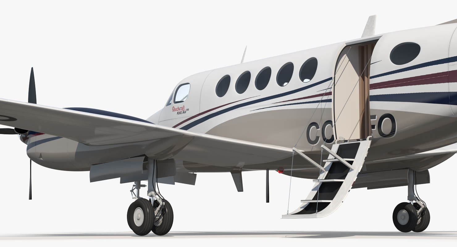 3D Civil Utility Aircraft Beechcraft Super King Air 250EP Rigged