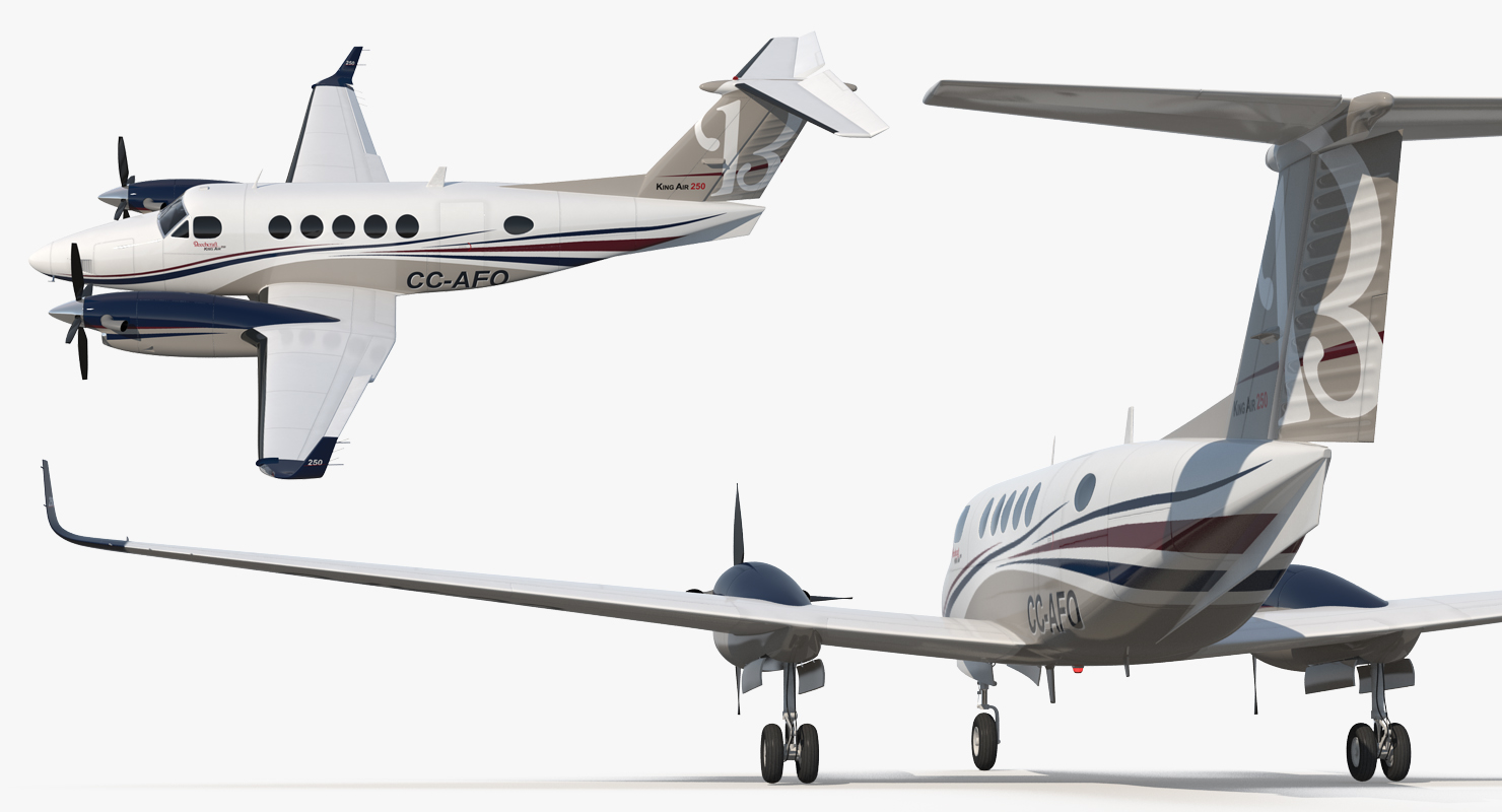 3D Civil Utility Aircraft Beechcraft Super King Air 250EP Rigged
