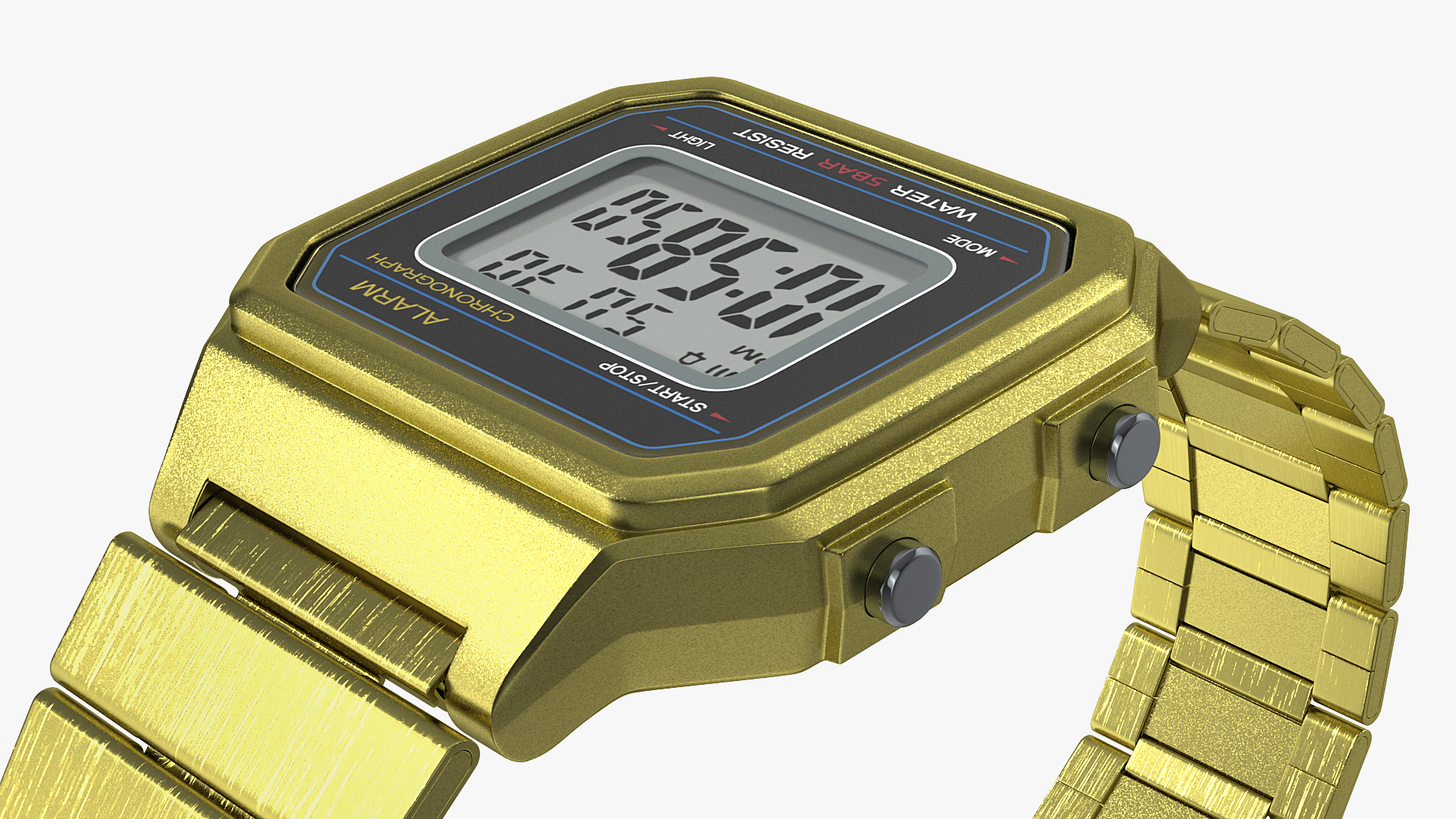 3D Golden Electronic Watch Generic