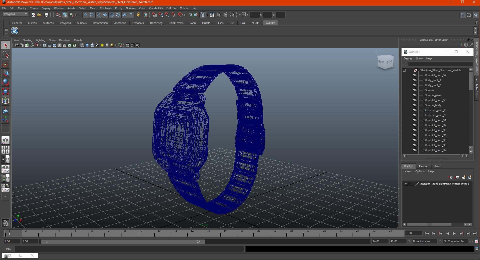 3D Golden Electronic Watch Generic