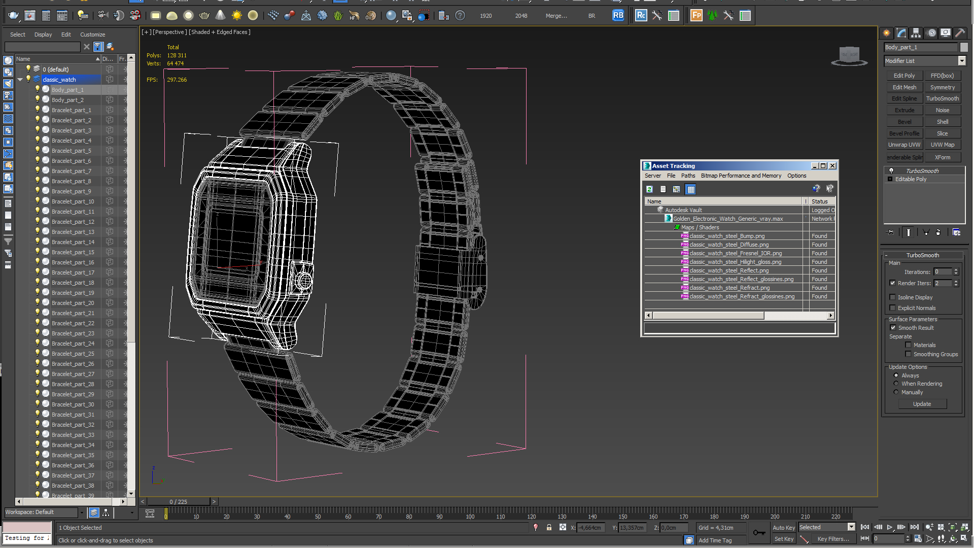 3D Golden Electronic Watch Generic