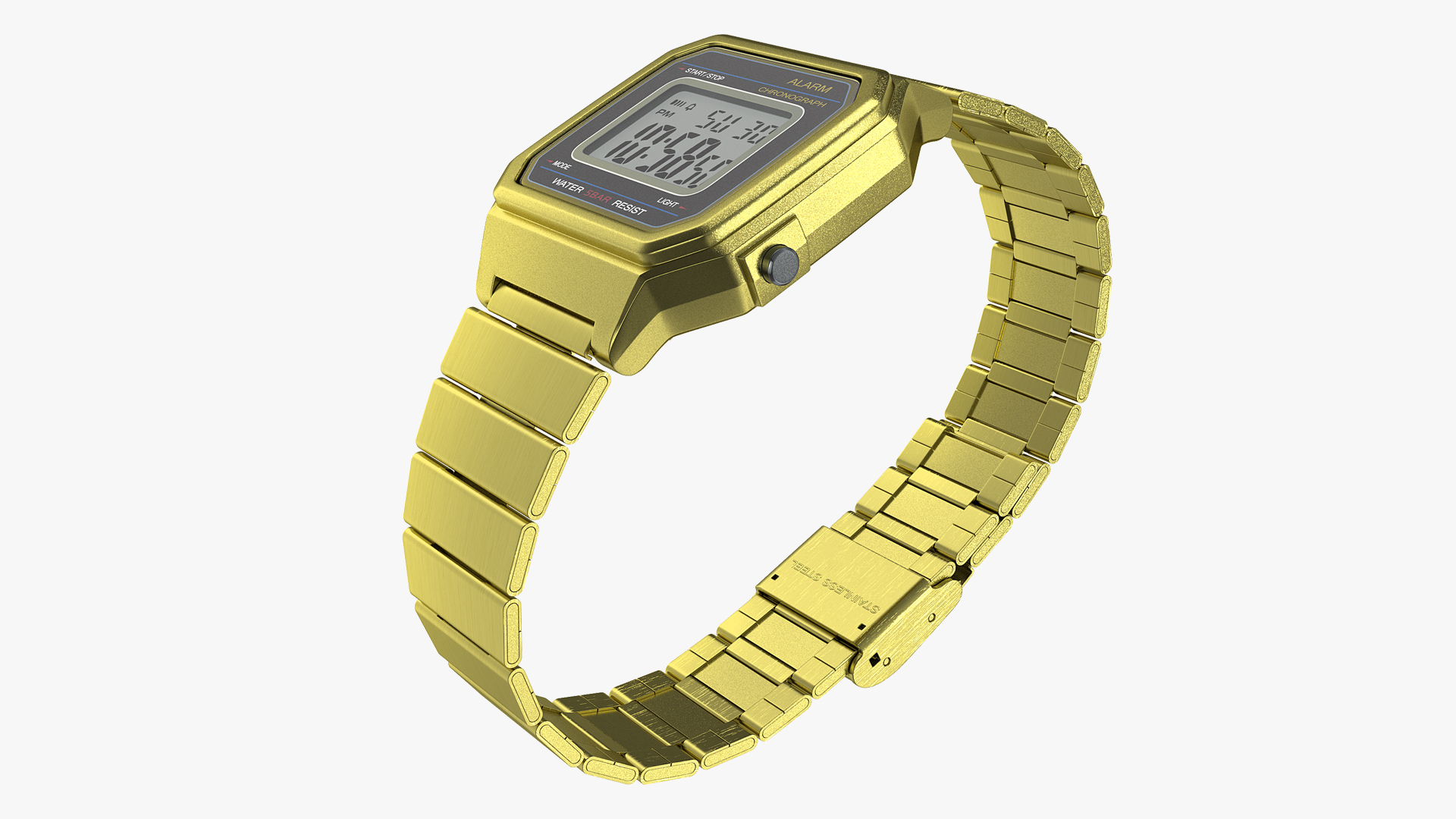 3D Golden Electronic Watch Generic