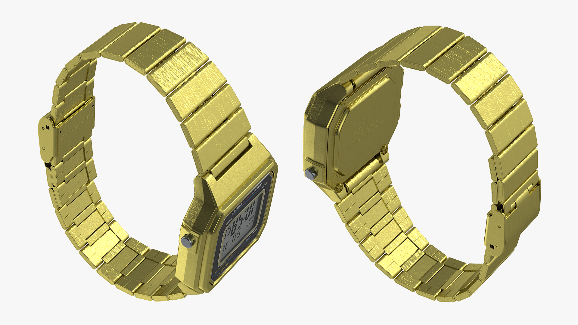 3D Golden Electronic Watch Generic