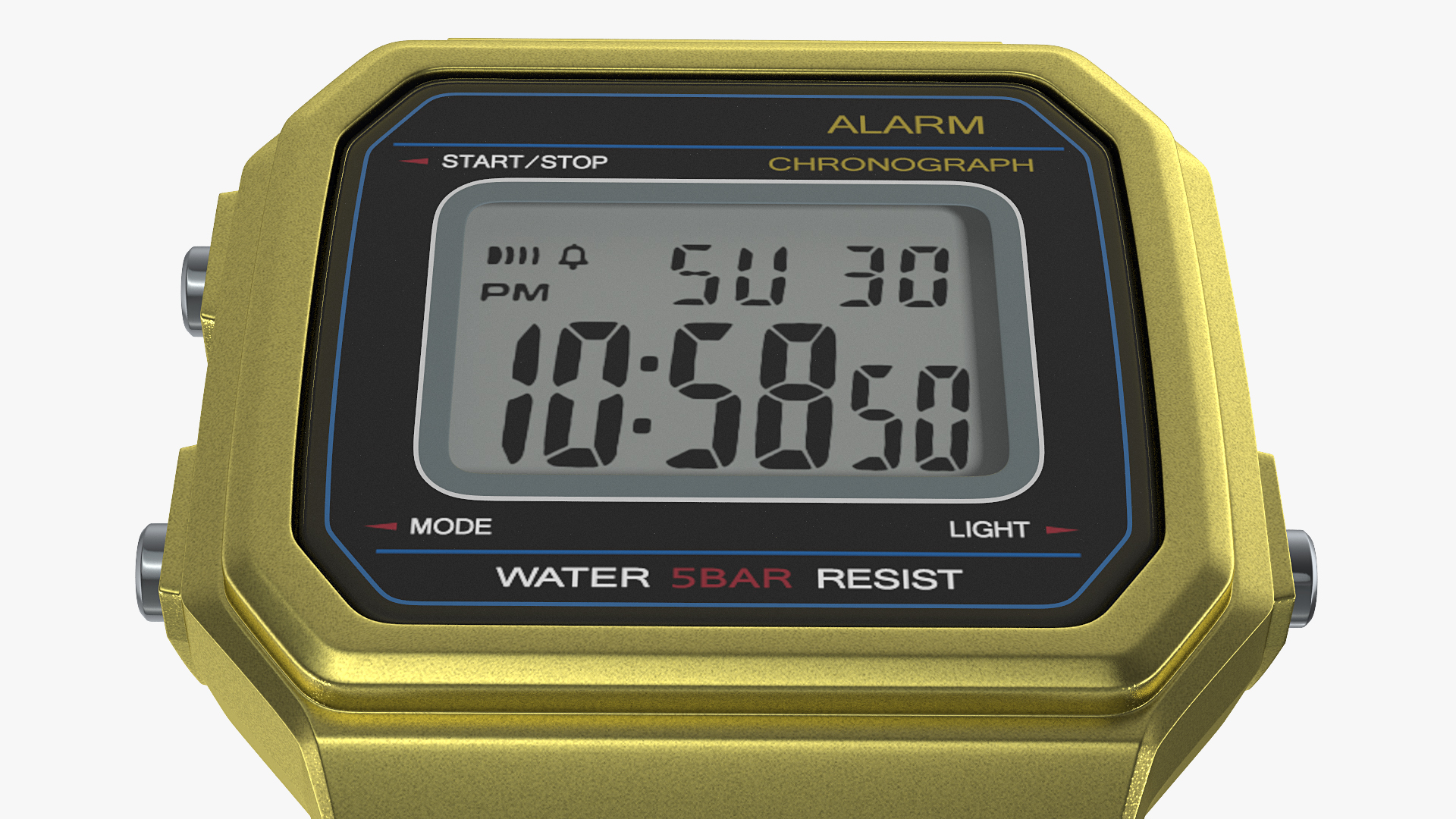 3D Golden Electronic Watch Generic