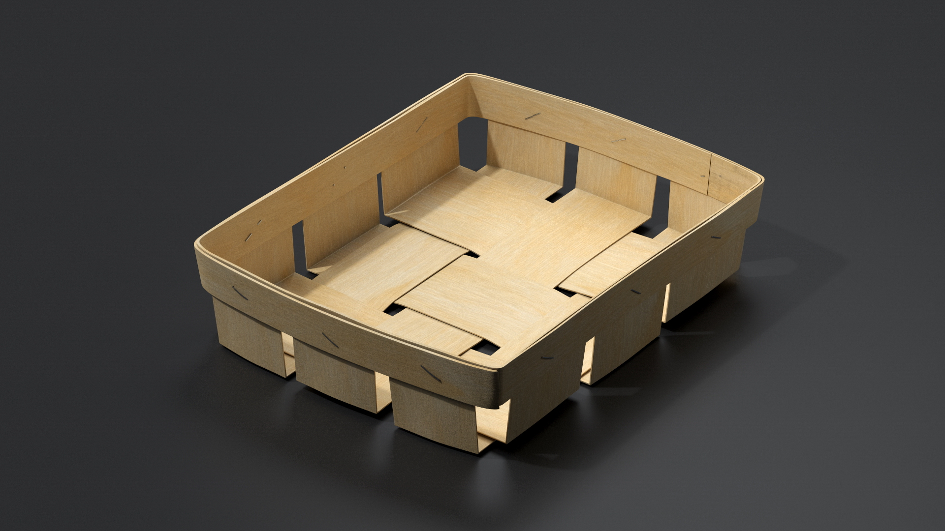 Wooden Fruit Basket 3D model