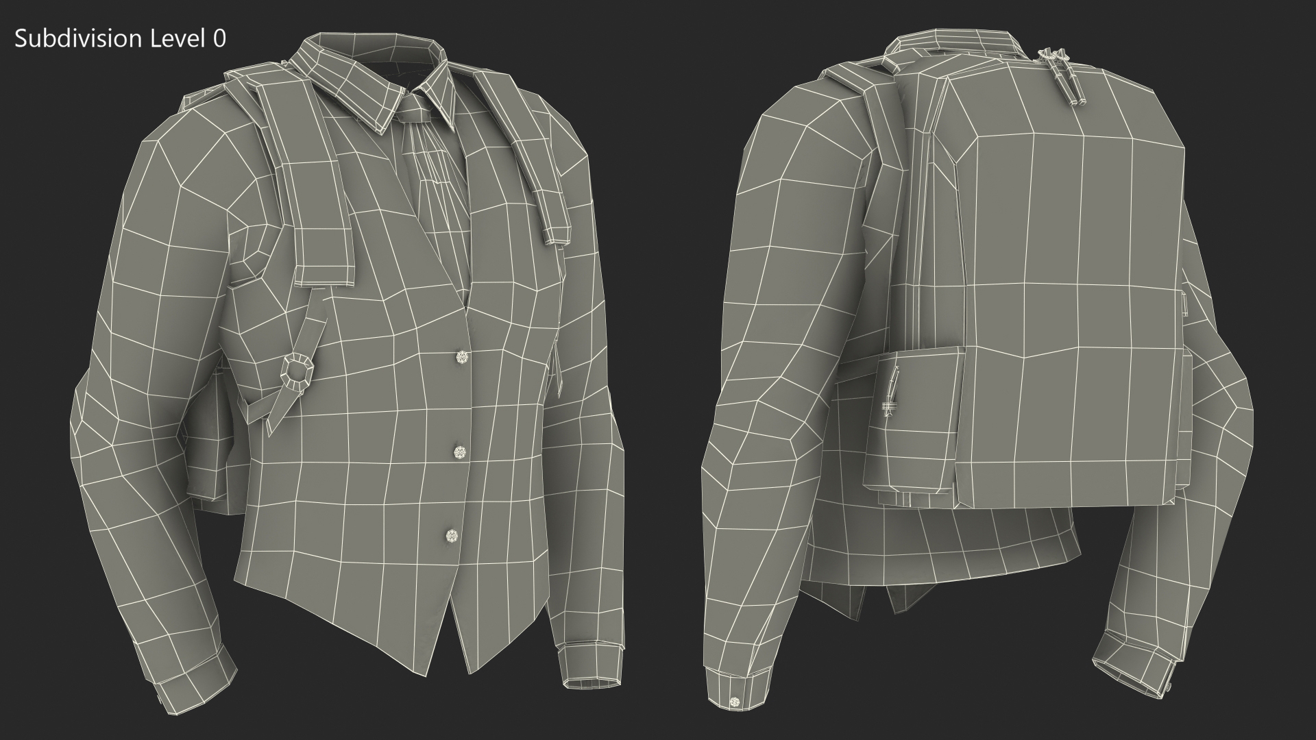 3D model School Vest with Bag