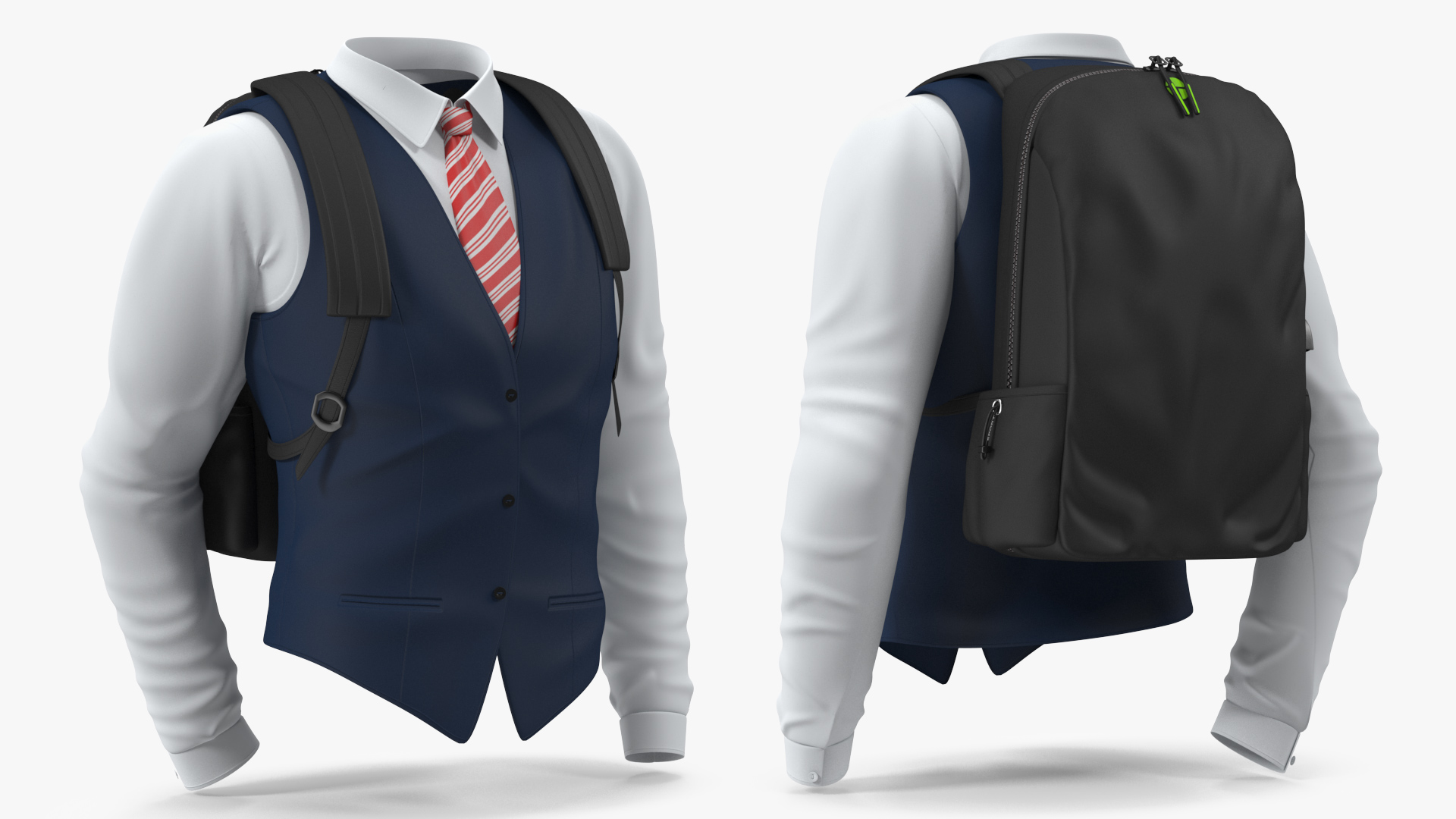 3D model School Vest with Bag