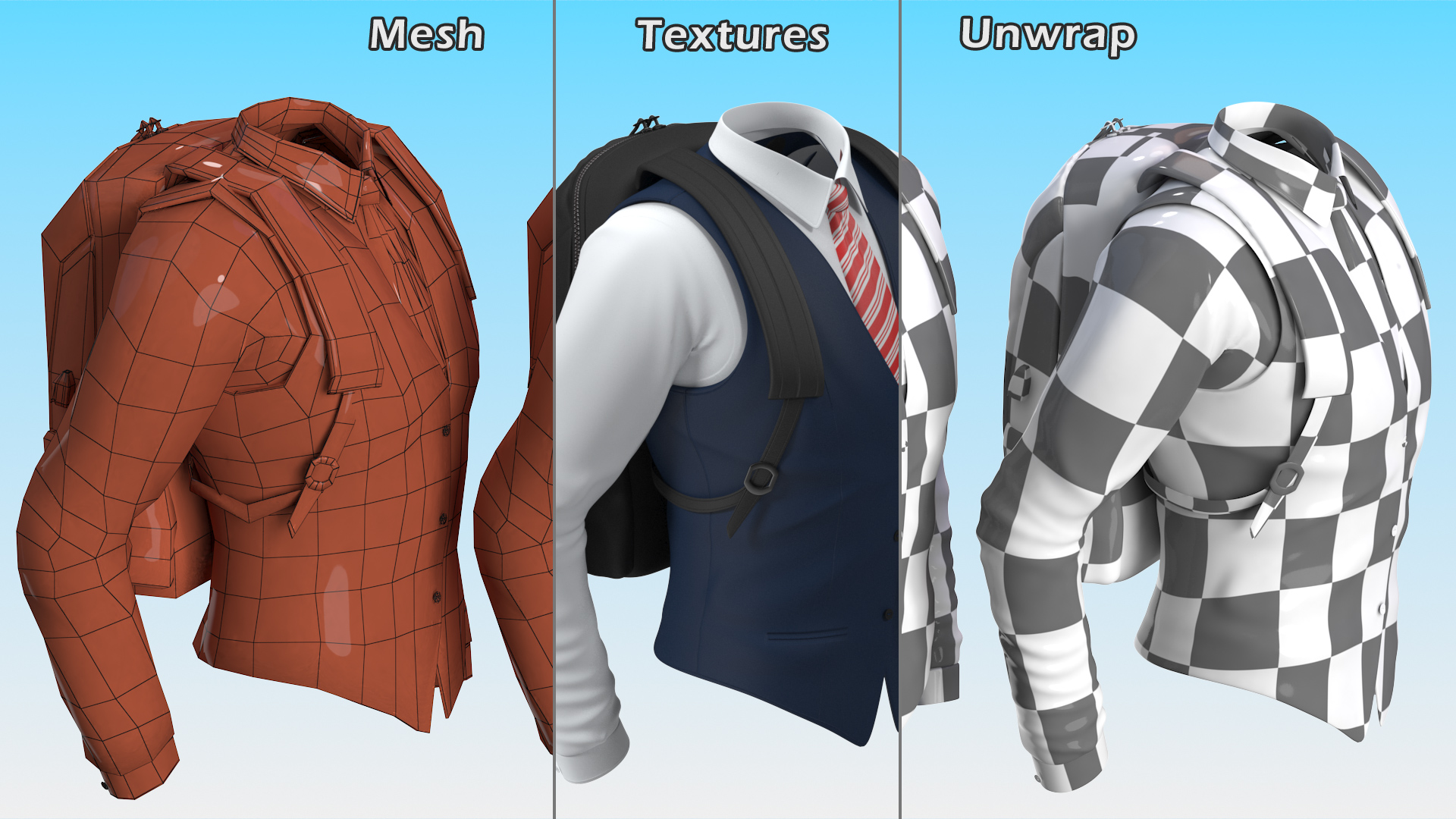 3D model School Vest with Bag