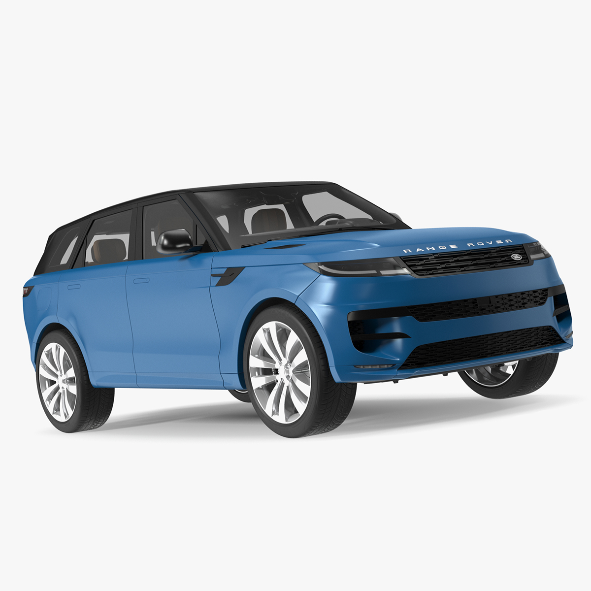 Land Rover Range Rover Sport 2023 Blue Rigged for Cinema 4D 3D model