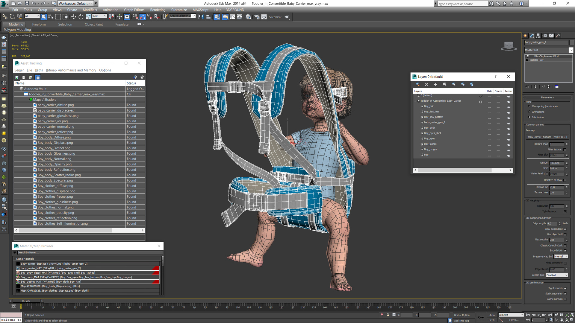 3D model Toddler in Convertible Baby Carrier