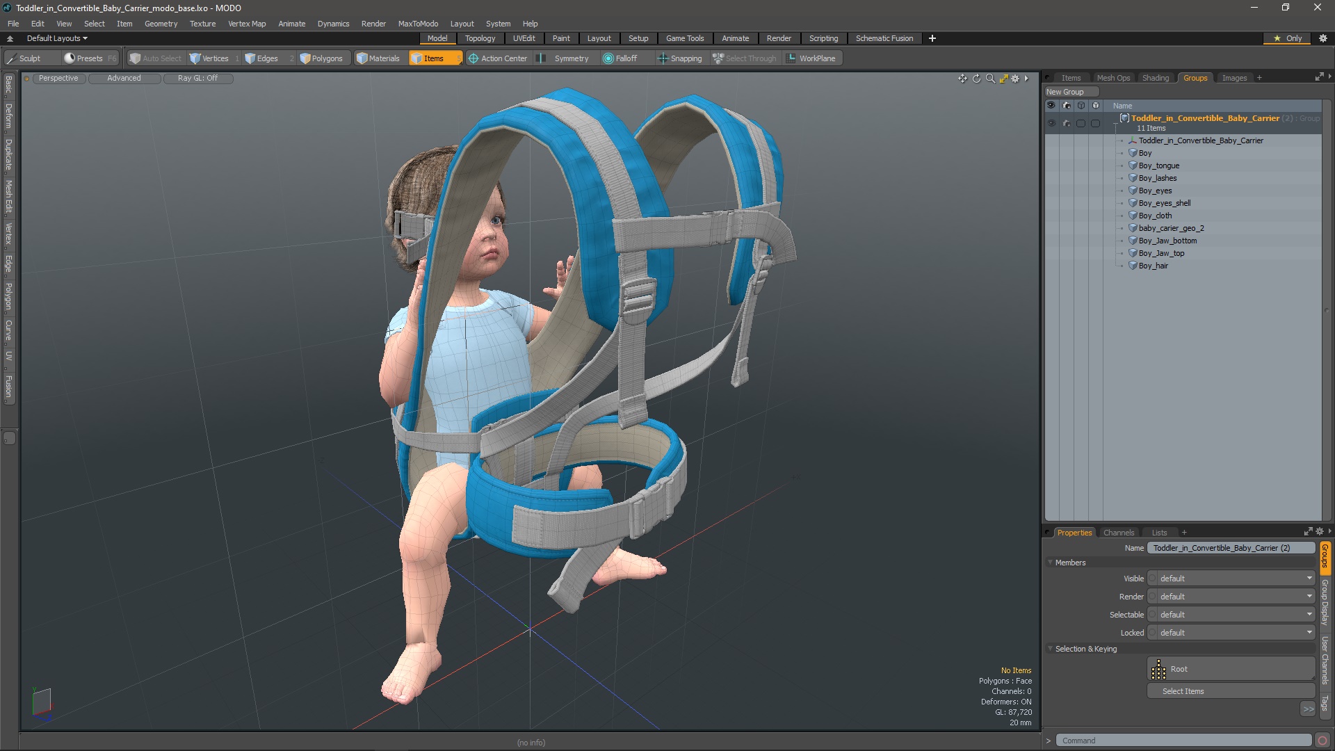 3D model Toddler in Convertible Baby Carrier