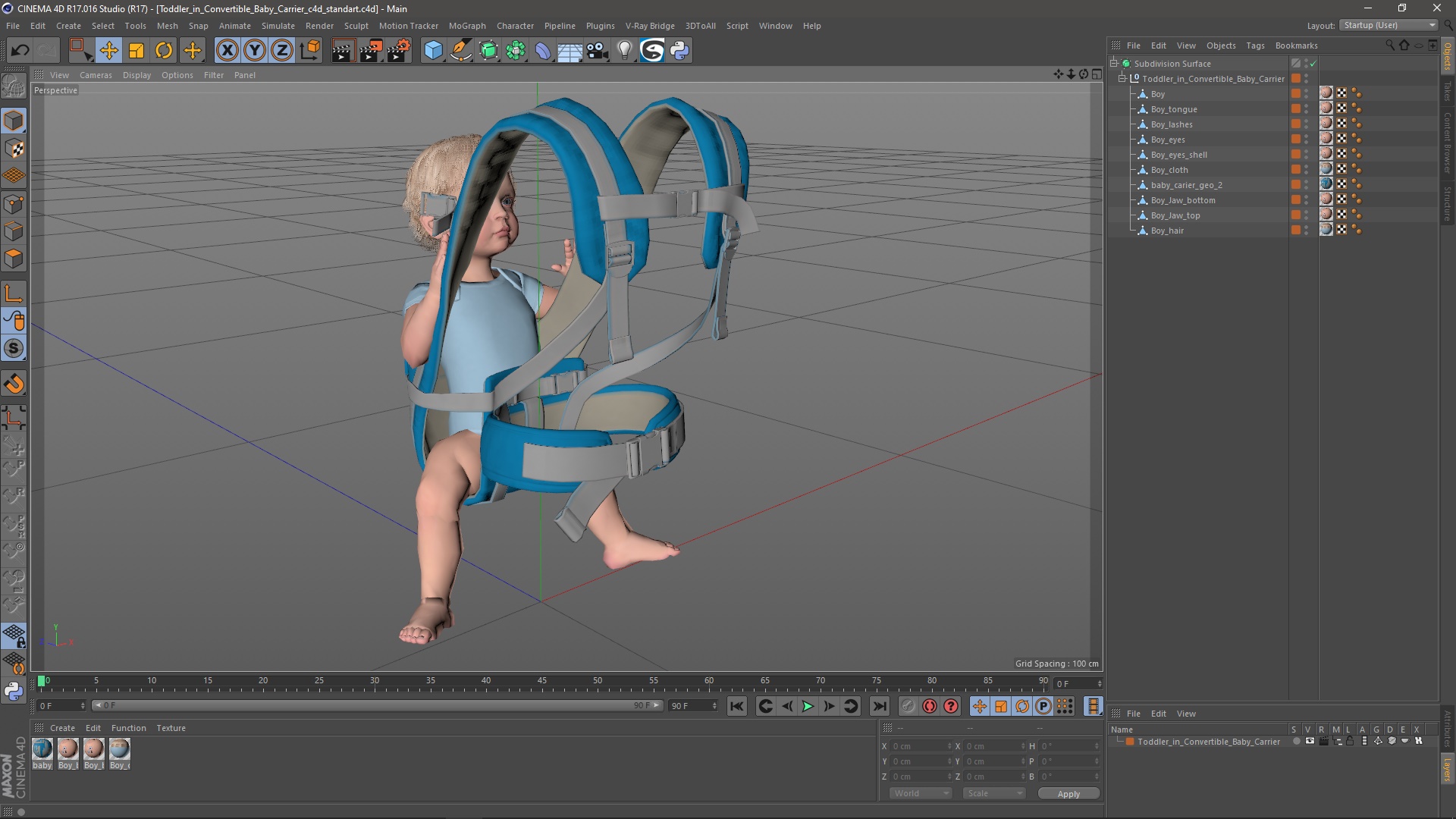 3D model Toddler in Convertible Baby Carrier