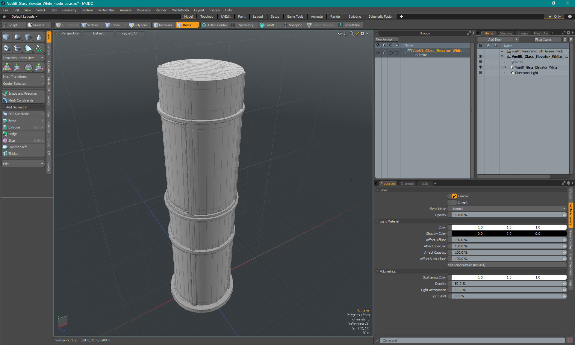 3D Vuelift Glass Elevator White model