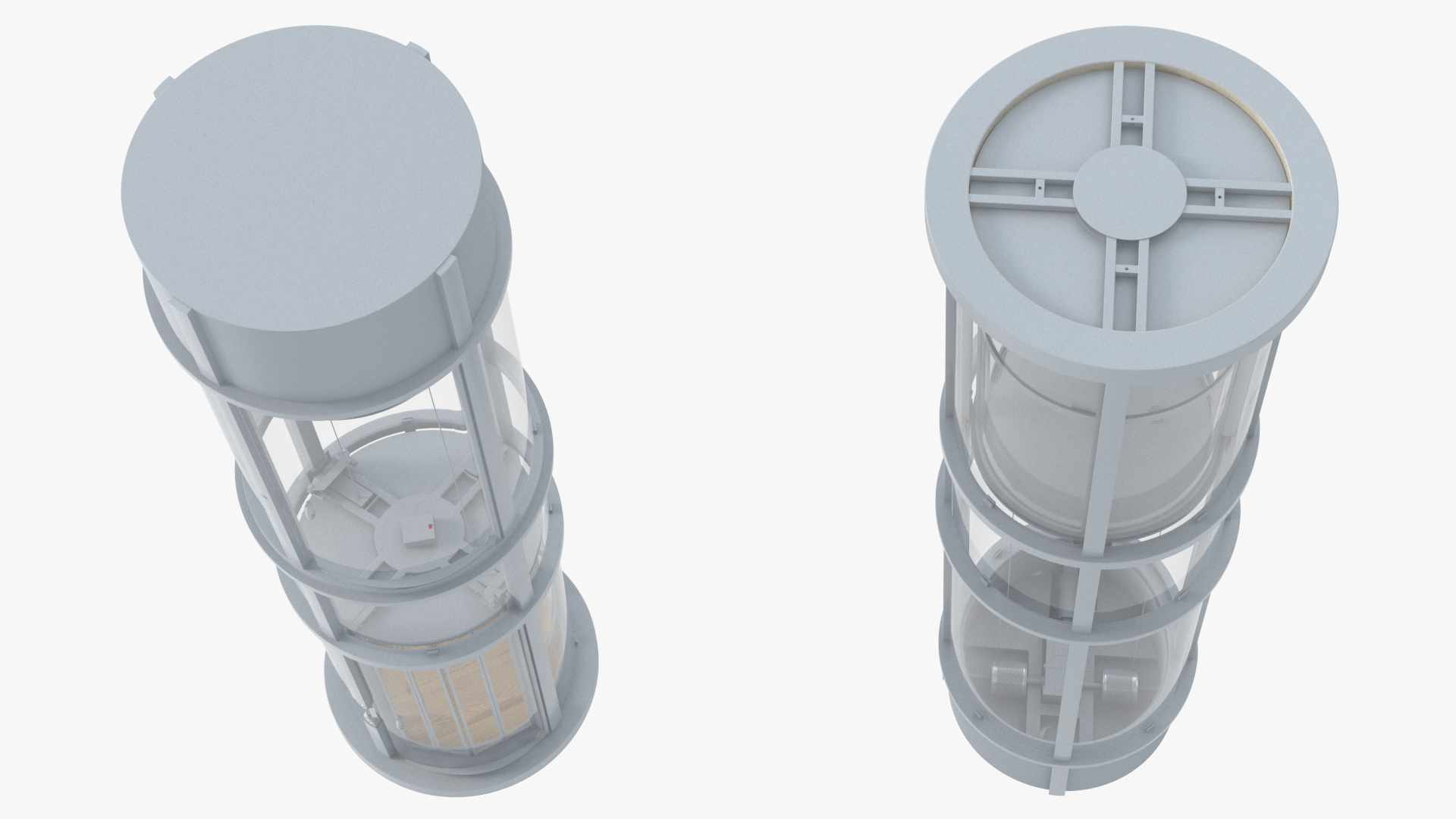 3D Vuelift Glass Elevator White model