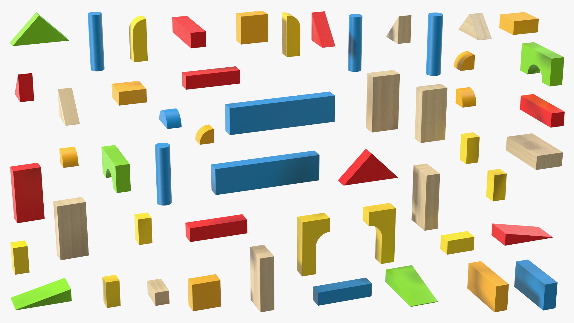 3D Wooden Constructor Castle Colored model