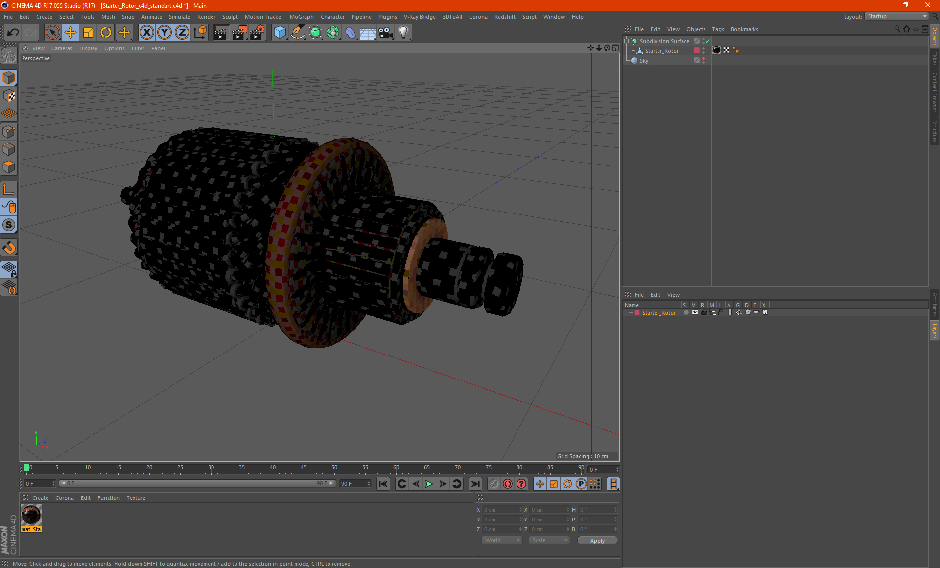 3D Starter Rotor model