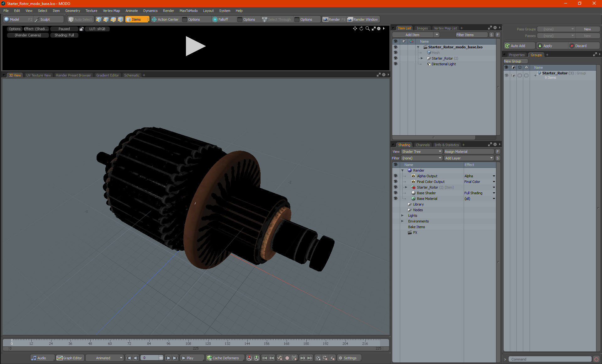 3D Starter Rotor model