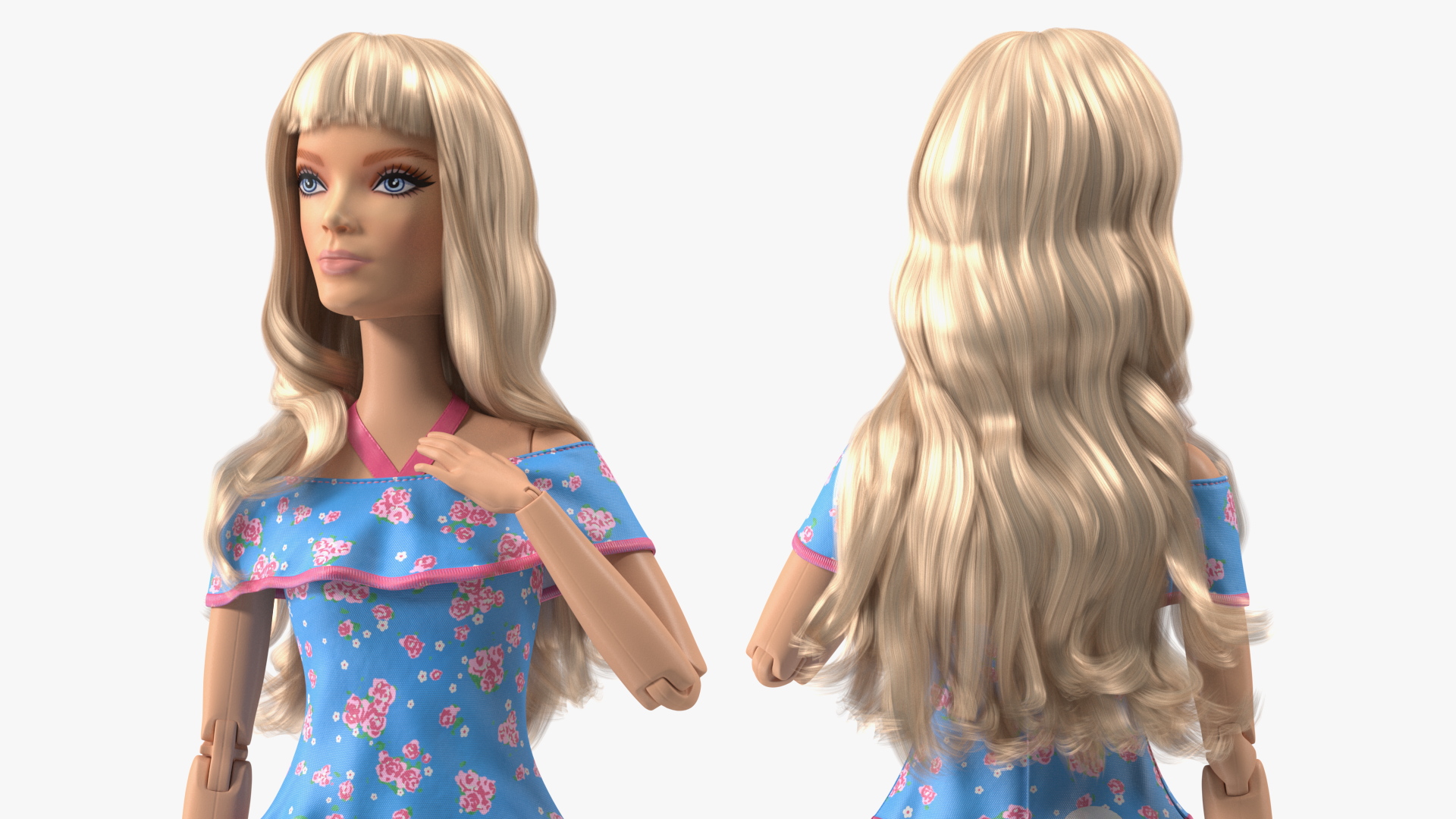 3D Barbie Doll Jeans Style model