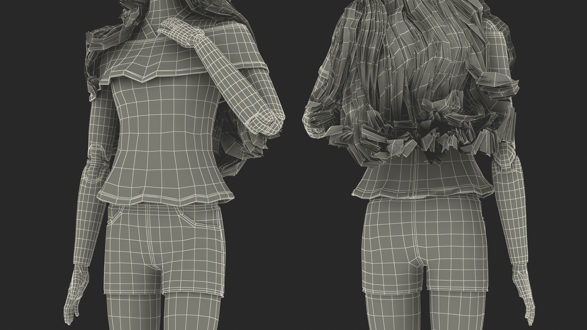 3D Barbie Doll Jeans Style model