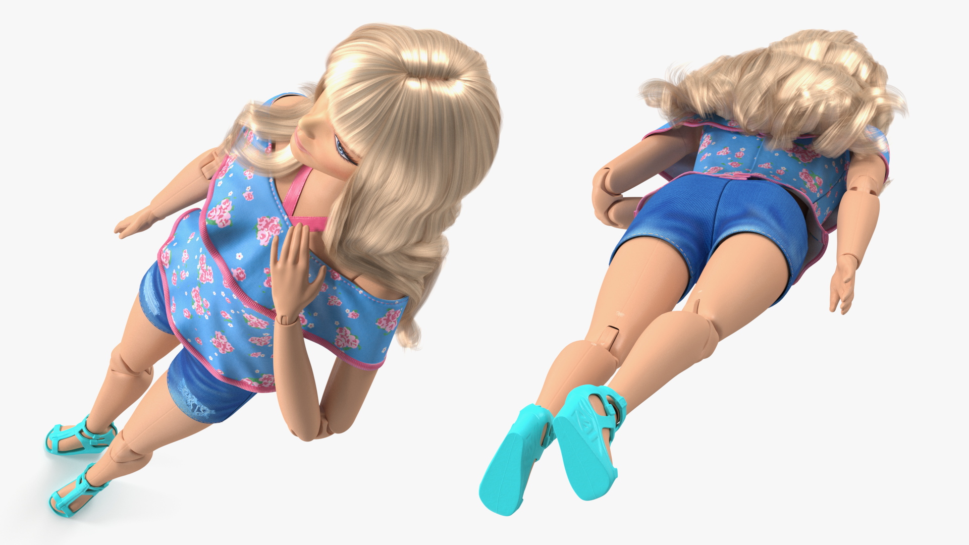 3D Barbie Doll Jeans Style model