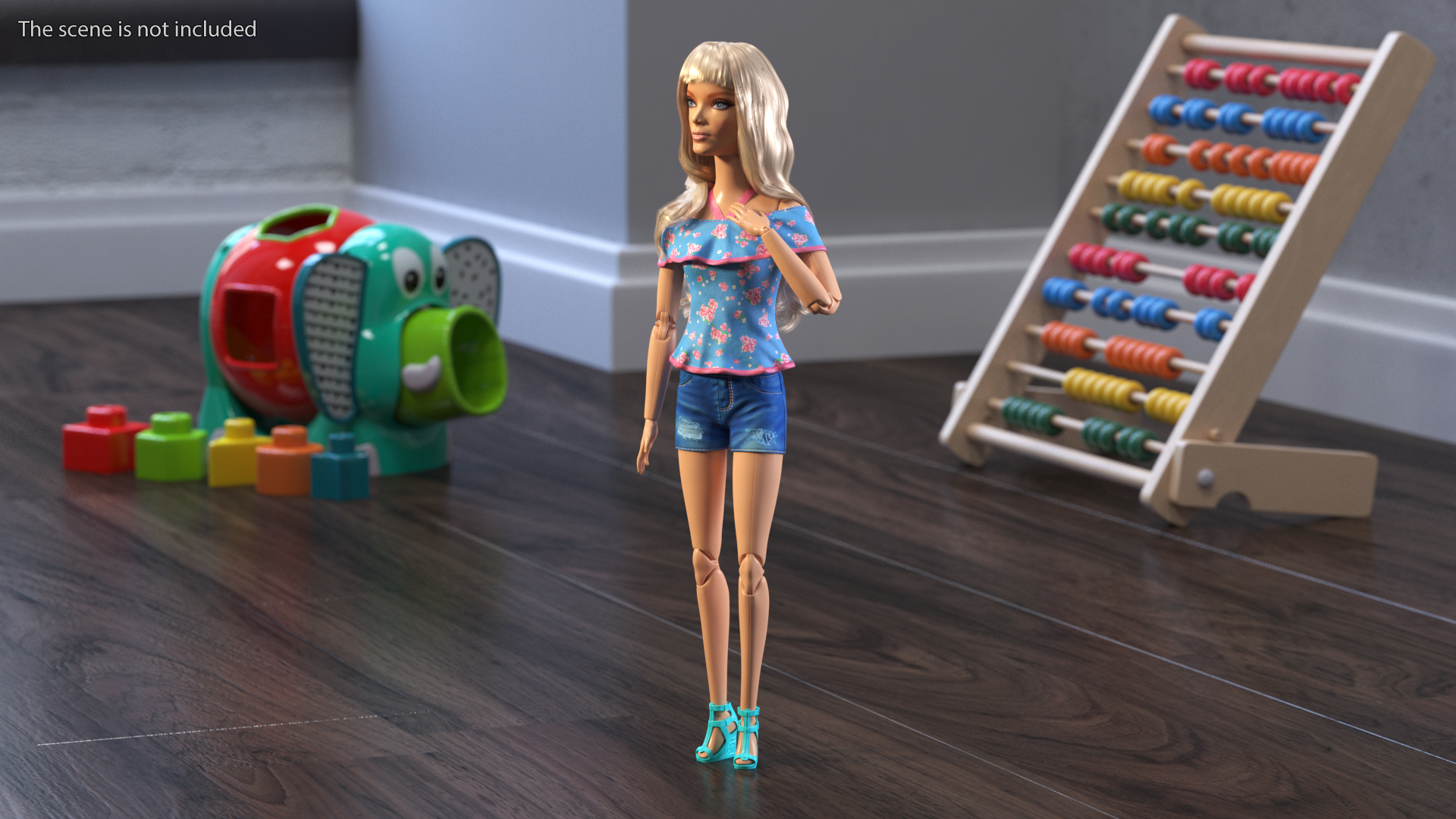 3D Barbie Doll Jeans Style model