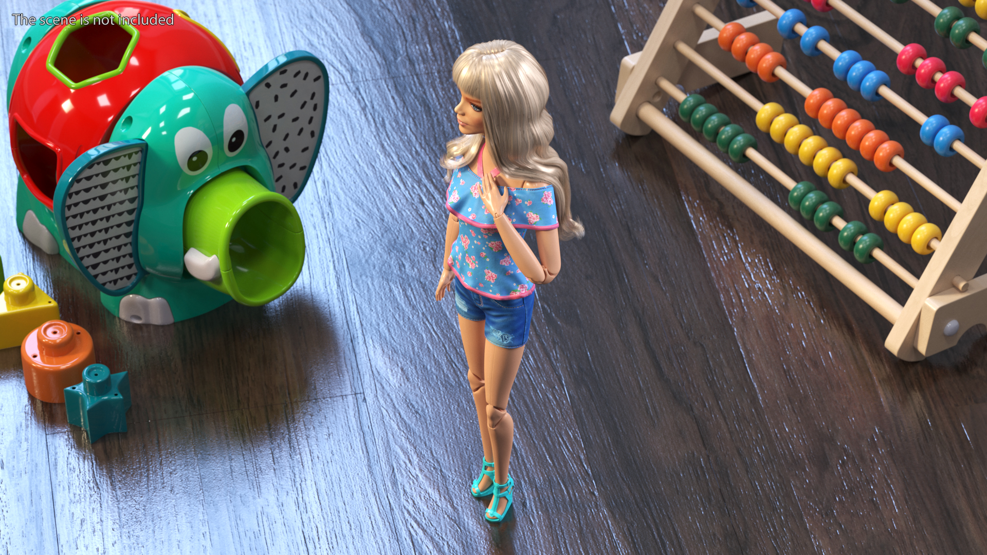 3D Barbie Doll Jeans Style model