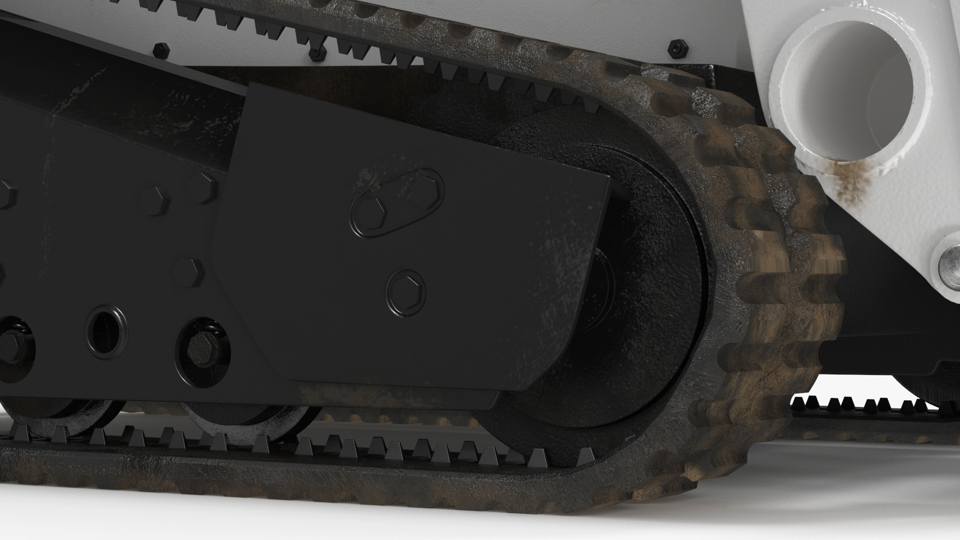 Tracked Skid Steer Bobcat With Dozer Blade Rigged 3D model