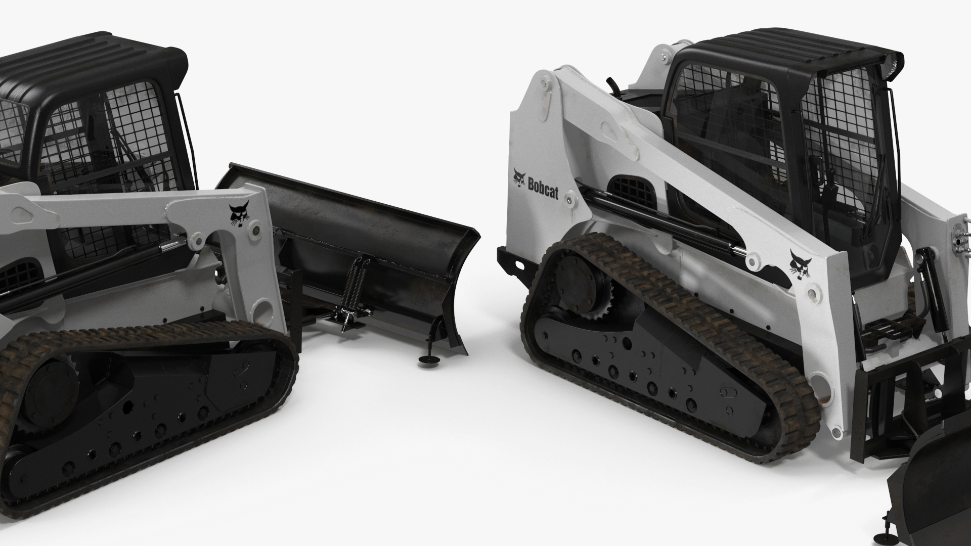 Tracked Skid Steer Bobcat With Dozer Blade Rigged 3D model