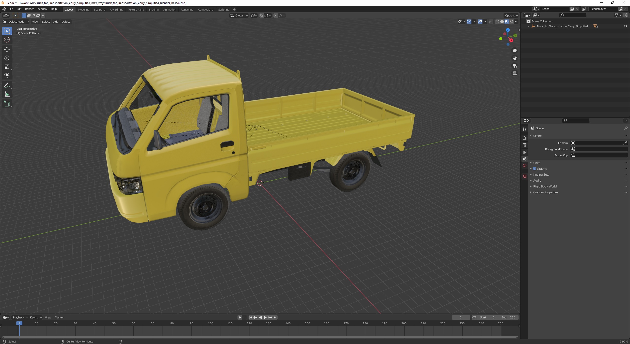 3D Truck for Transportation Carry Simplified