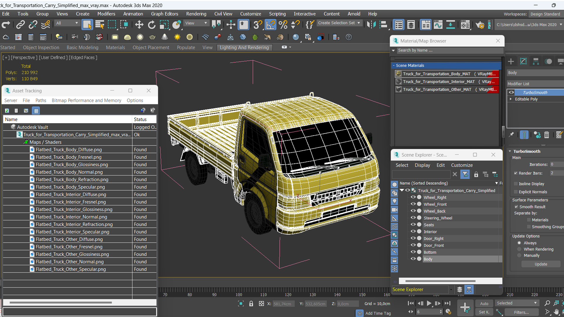 3D Truck for Transportation Carry Simplified