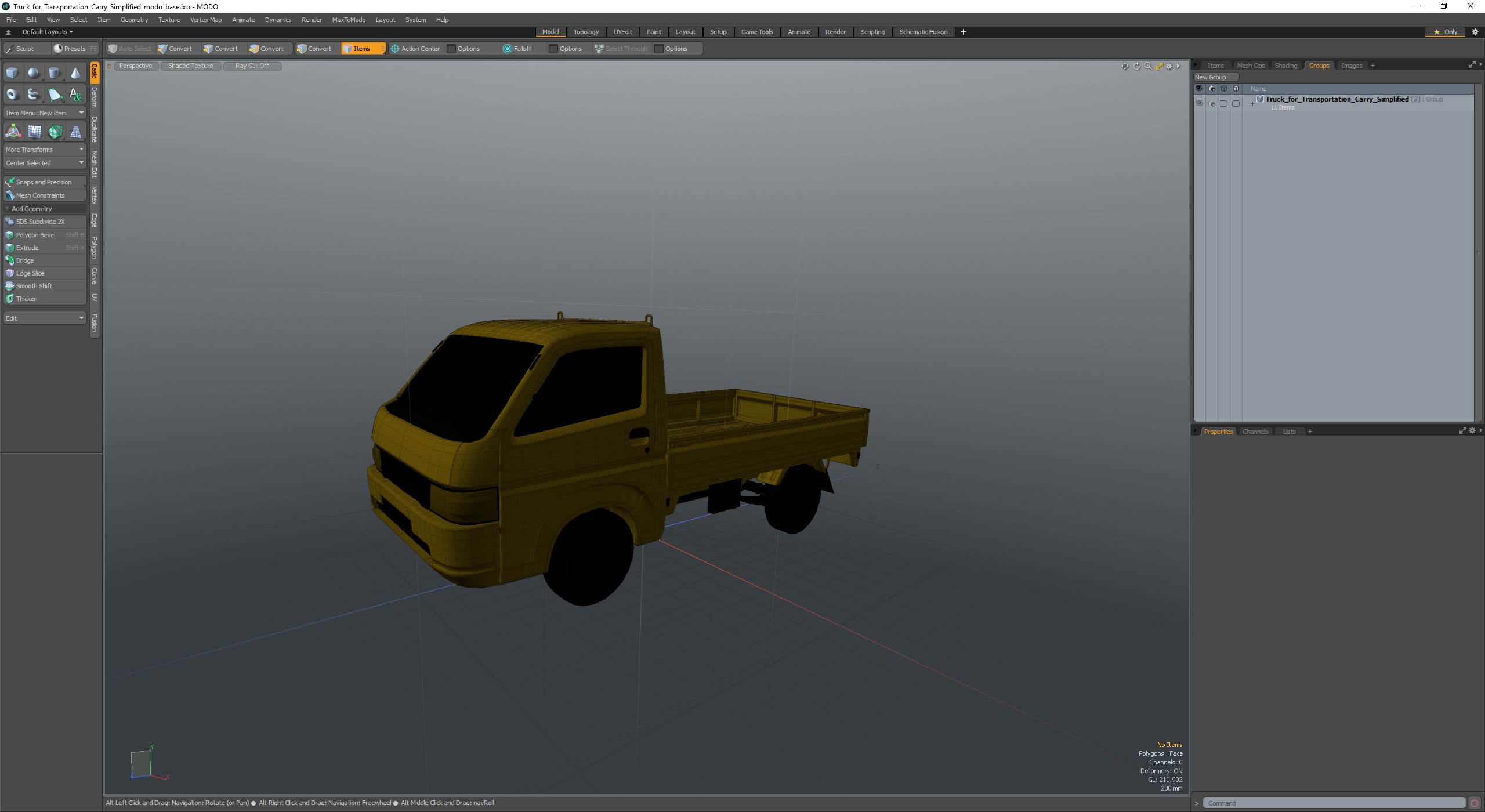 3D Truck for Transportation Carry Simplified