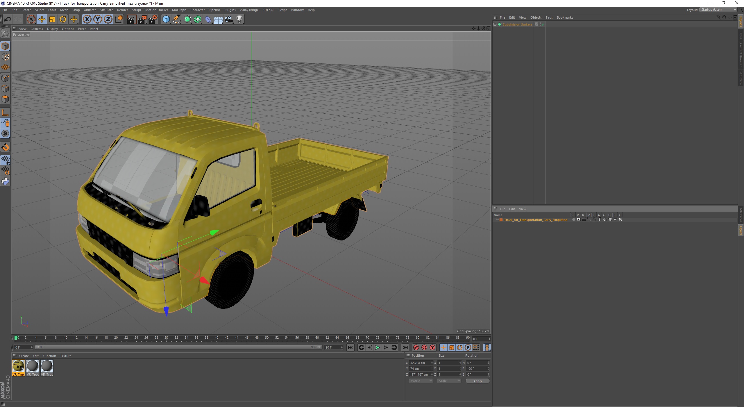3D Truck for Transportation Carry Simplified