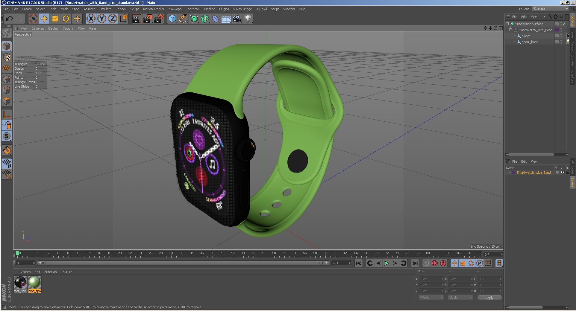 3D model Smartwatch with Band