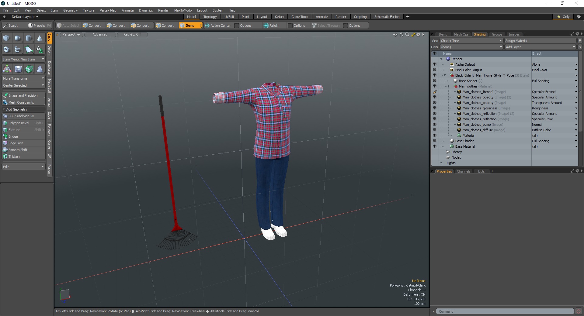 3D Gardener Clothes Set for Men model
