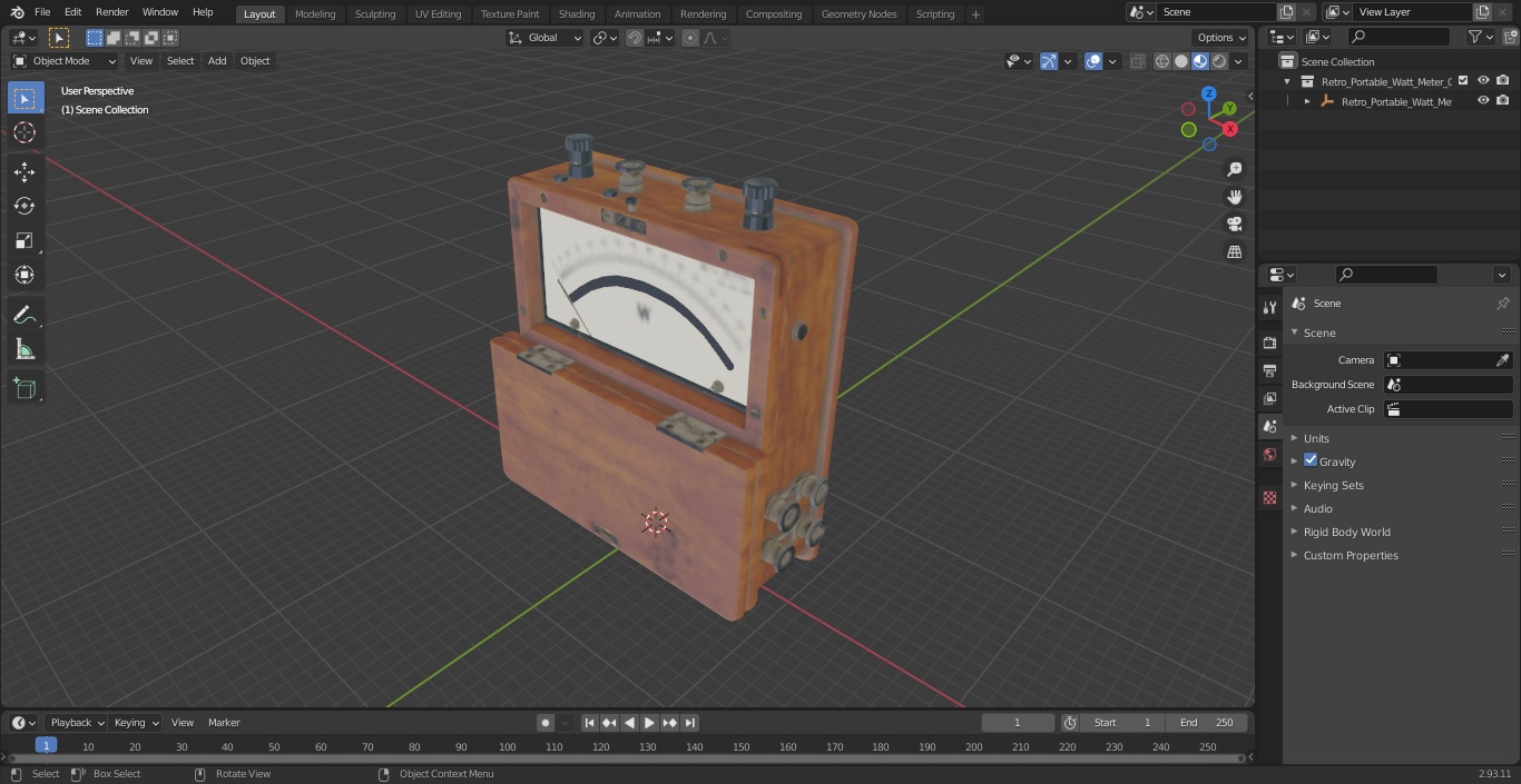 3D model Retro Portable Watt Meter