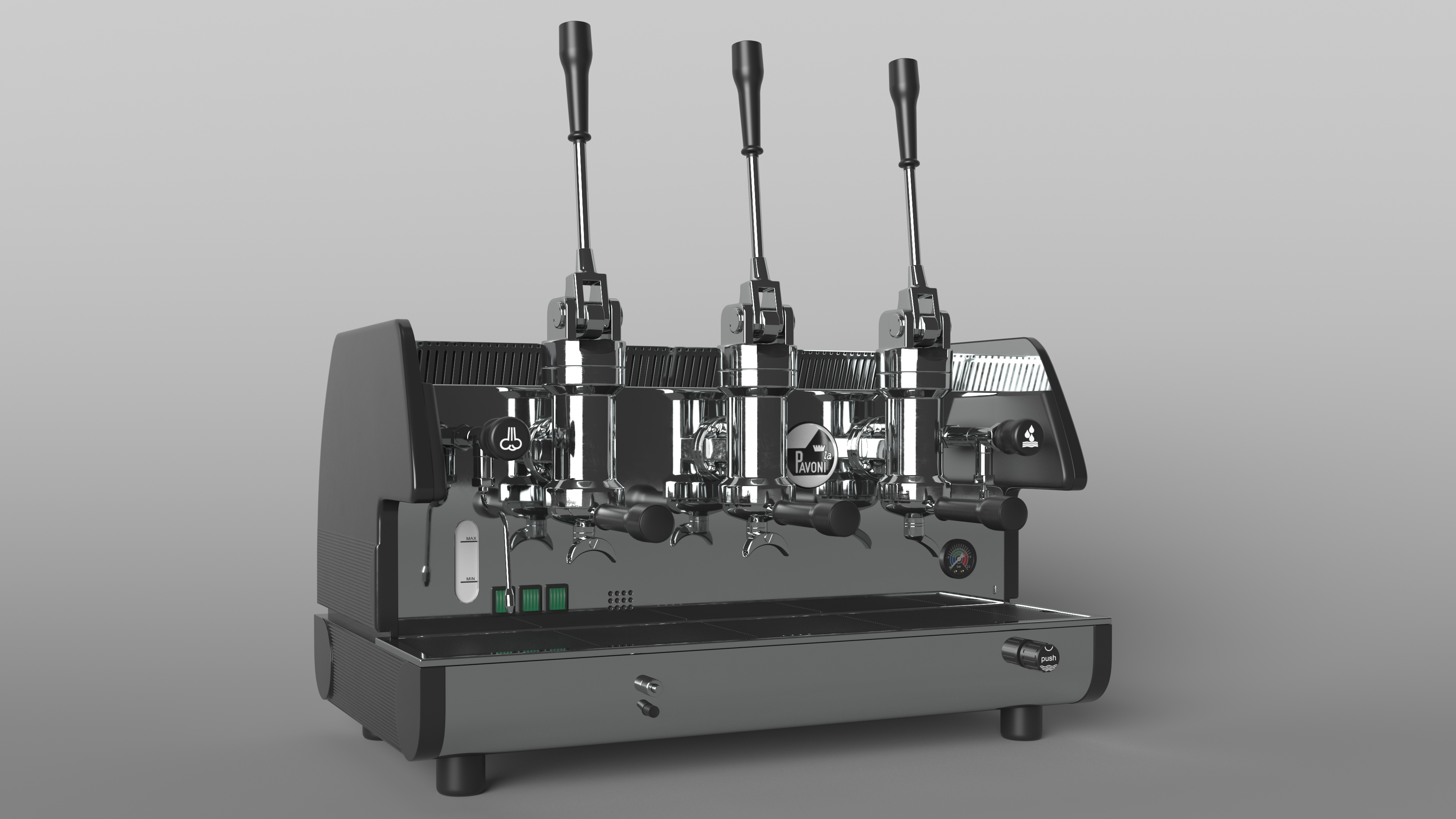 La Pavoni Commercial Espresso Machine BAR T 3L Black 3D
