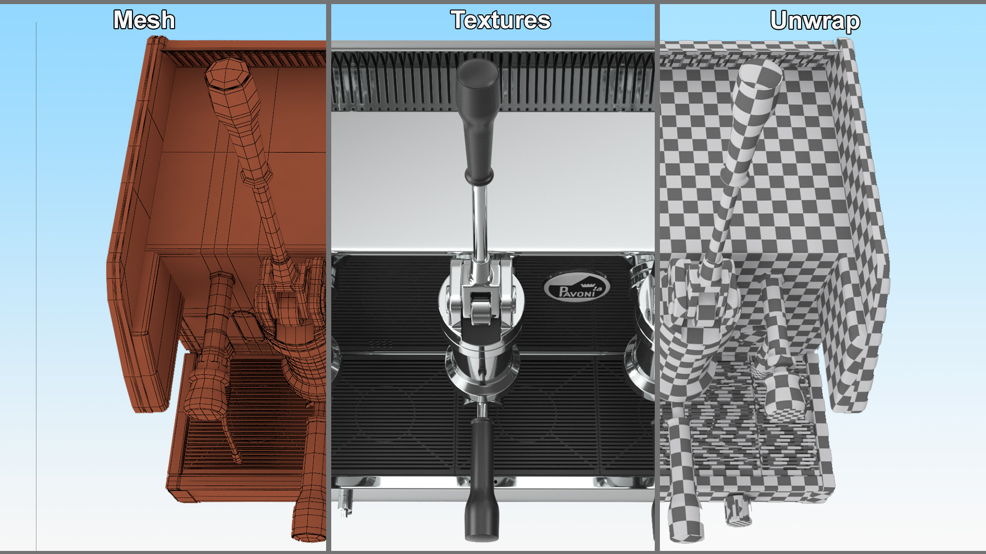 La Pavoni Commercial Espresso Machine BAR T 3L Black 3D