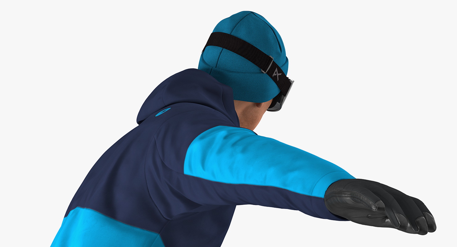 Snowboarder Jumping 3D model