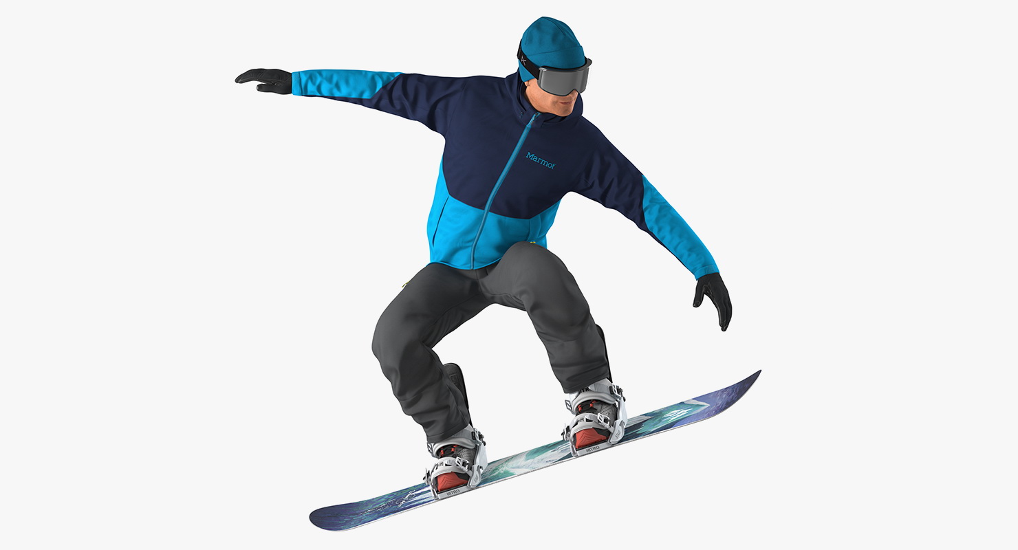 Snowboarder Jumping 3D model
