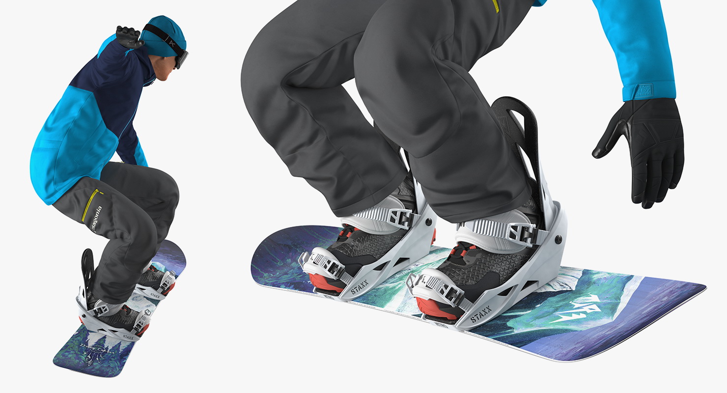 Snowboarder Jumping 3D model