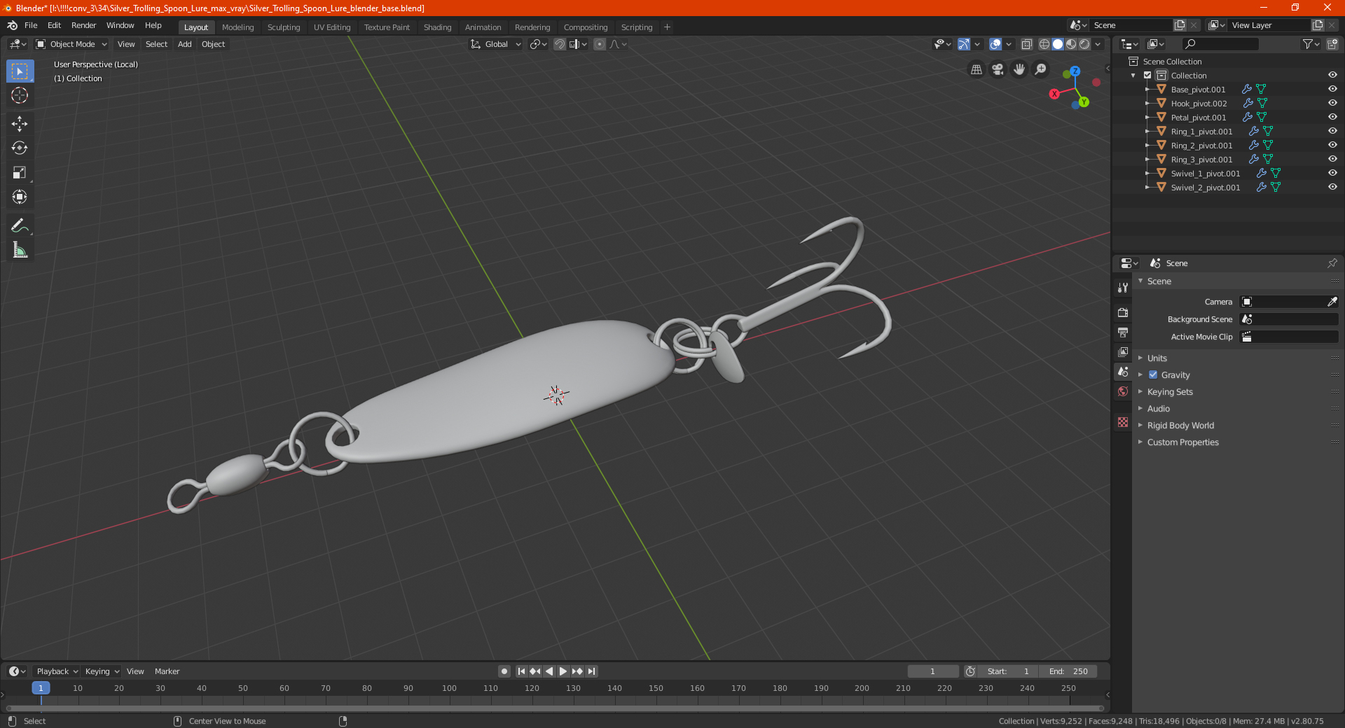 3D Silver Trolling Spoon Lure