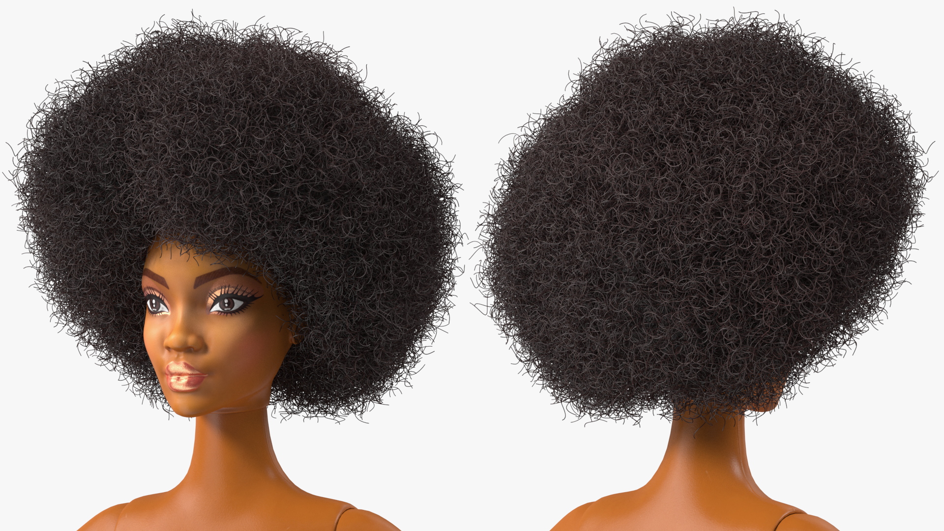 3D model Barbie Looks Doll Elle GTD91 Neutral Pose Fur